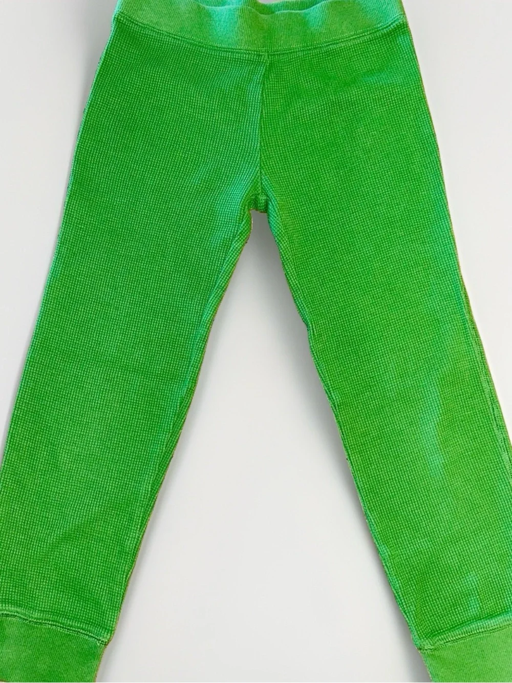 EUC GYMBOREE GIRLS MERRY & BRIGHT GREEN THERMAL BUTTON CROP LEGGINGS SIZE 9